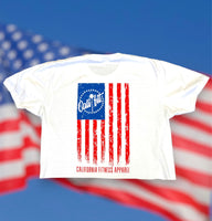 (NEW)Red, White & Blue CALIFIT AMERICAN FLAG TEE