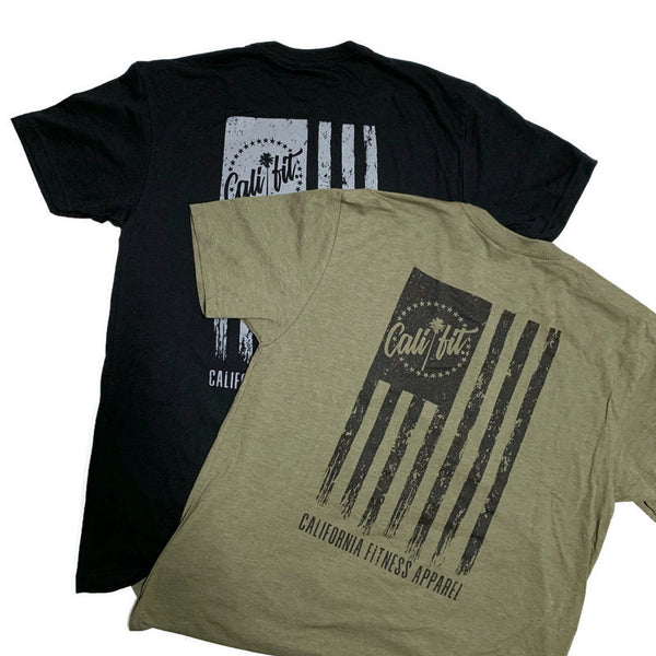 CALI FIT AMERICAN FLAG TEE (6 colors)